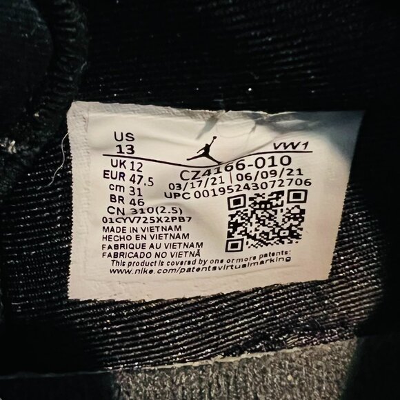 Nike Air Jordan CZ4166-010 Point Lane Men’s Size 13 Black Cement Sports Sneakers - Picture 3 of 16